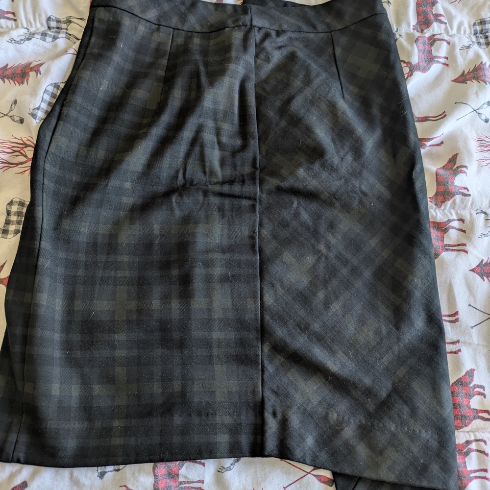 Classic Blue And Green Thick Plaid Skirt